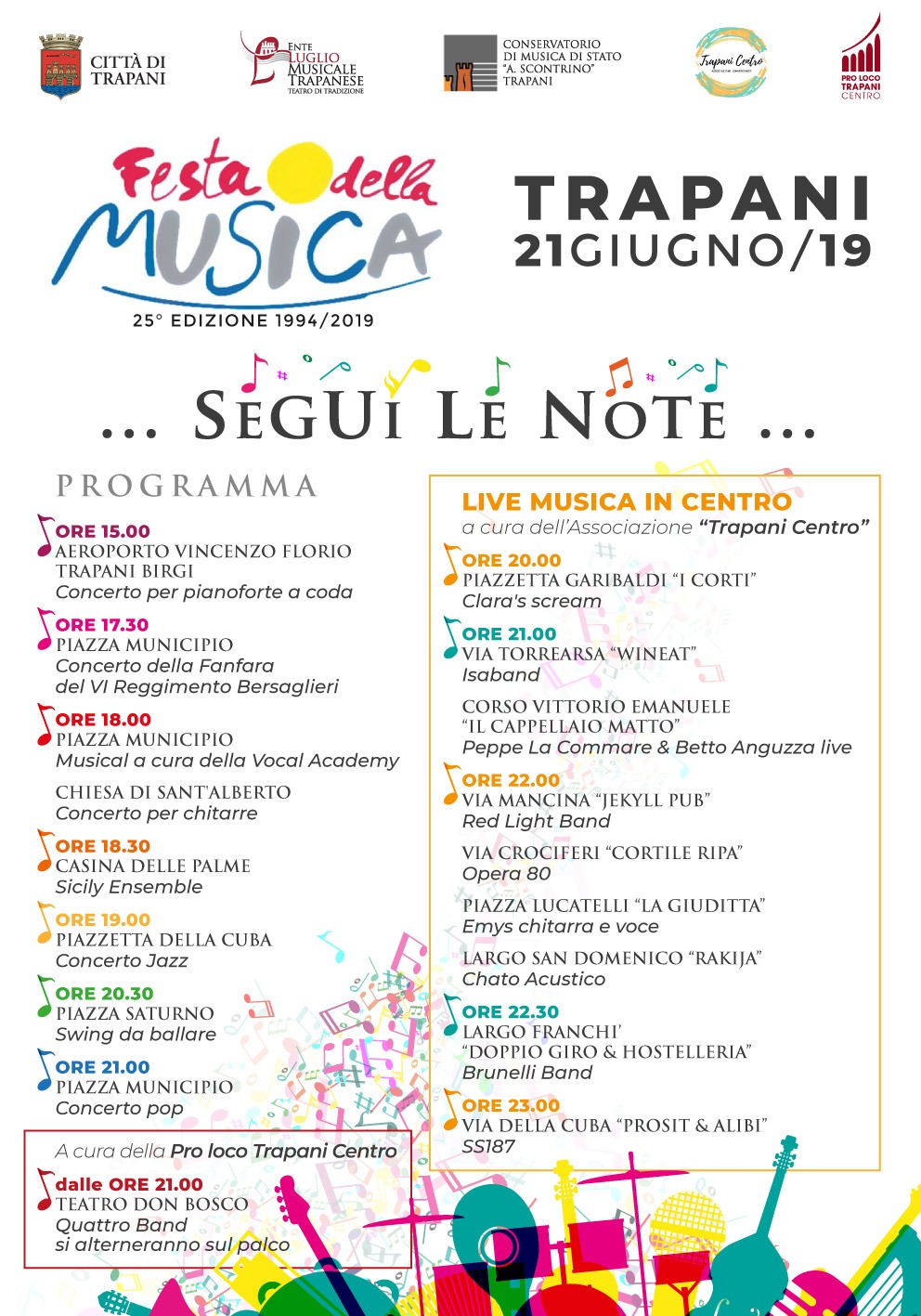 Locandina e programma Festa della Musica